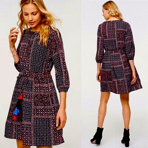 LOFT Dresses & Skirts - LOFT Boho Patchwork Dress - NWT! Size L